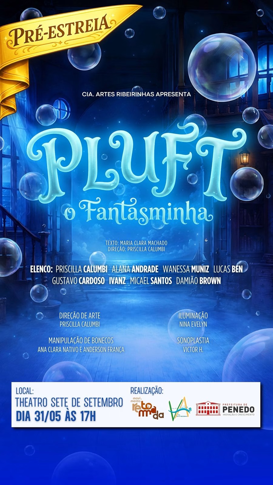Pré-estreia gratuita de Pluft, o Fantasminha em Penedo