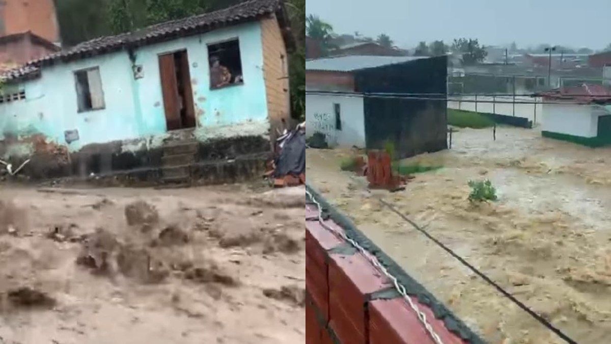 Destruição causada por fortes chuvas na Bahia