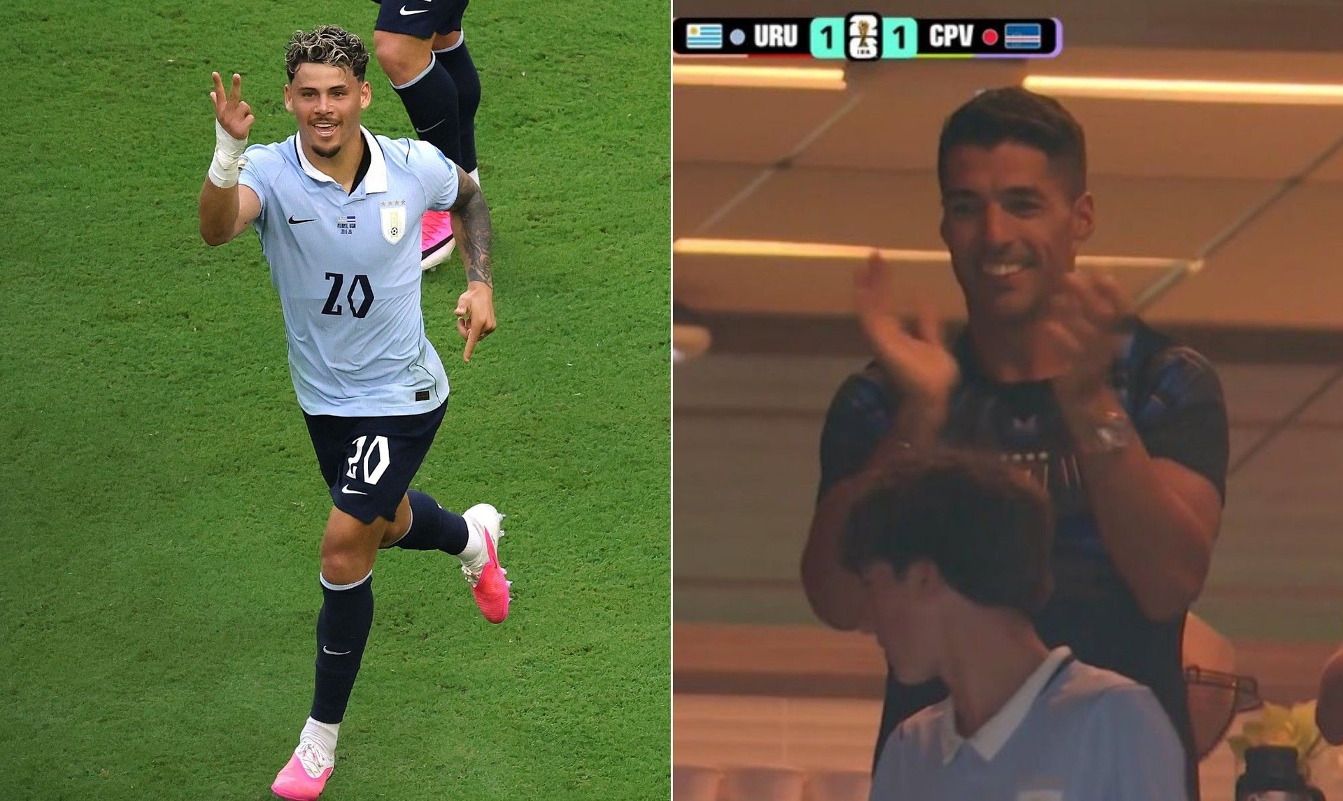 Luis Suárez assiste Uruguai x Cabo Verde com camisa do Flamengo