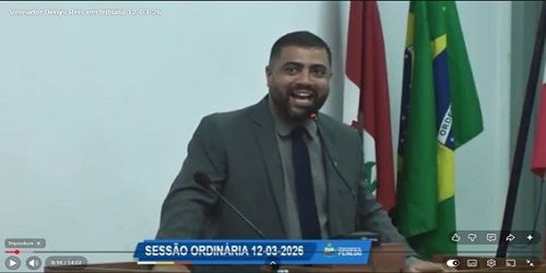 Vereador Denys Reis usa tribuna da Câmara em 12 de março de 2026 para reforçar pautas municipais em Penedo (AL)
