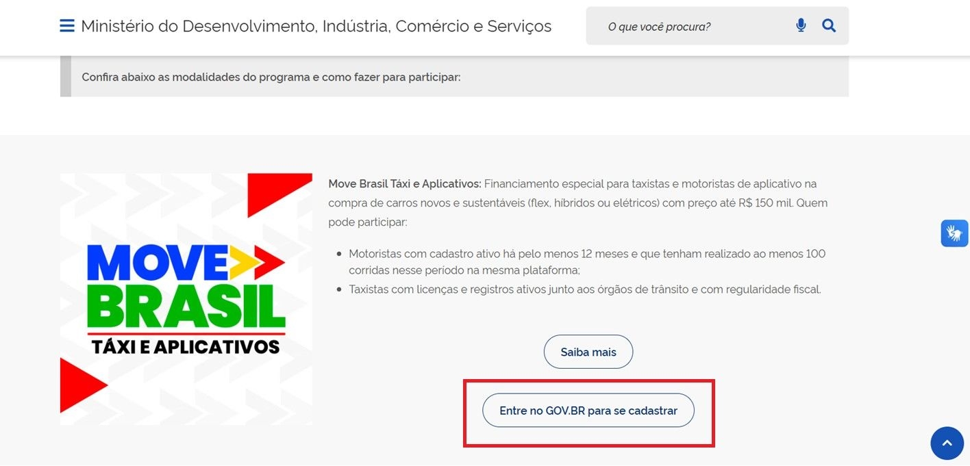 Como se cadastrar no Move Brasil em 2023