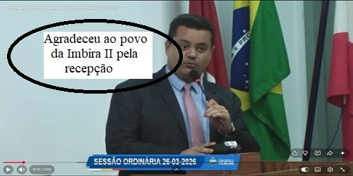 Vereador Rodrigo Regueira agradece ao povo da Imbira II e às autoridades presentes ao Leilão