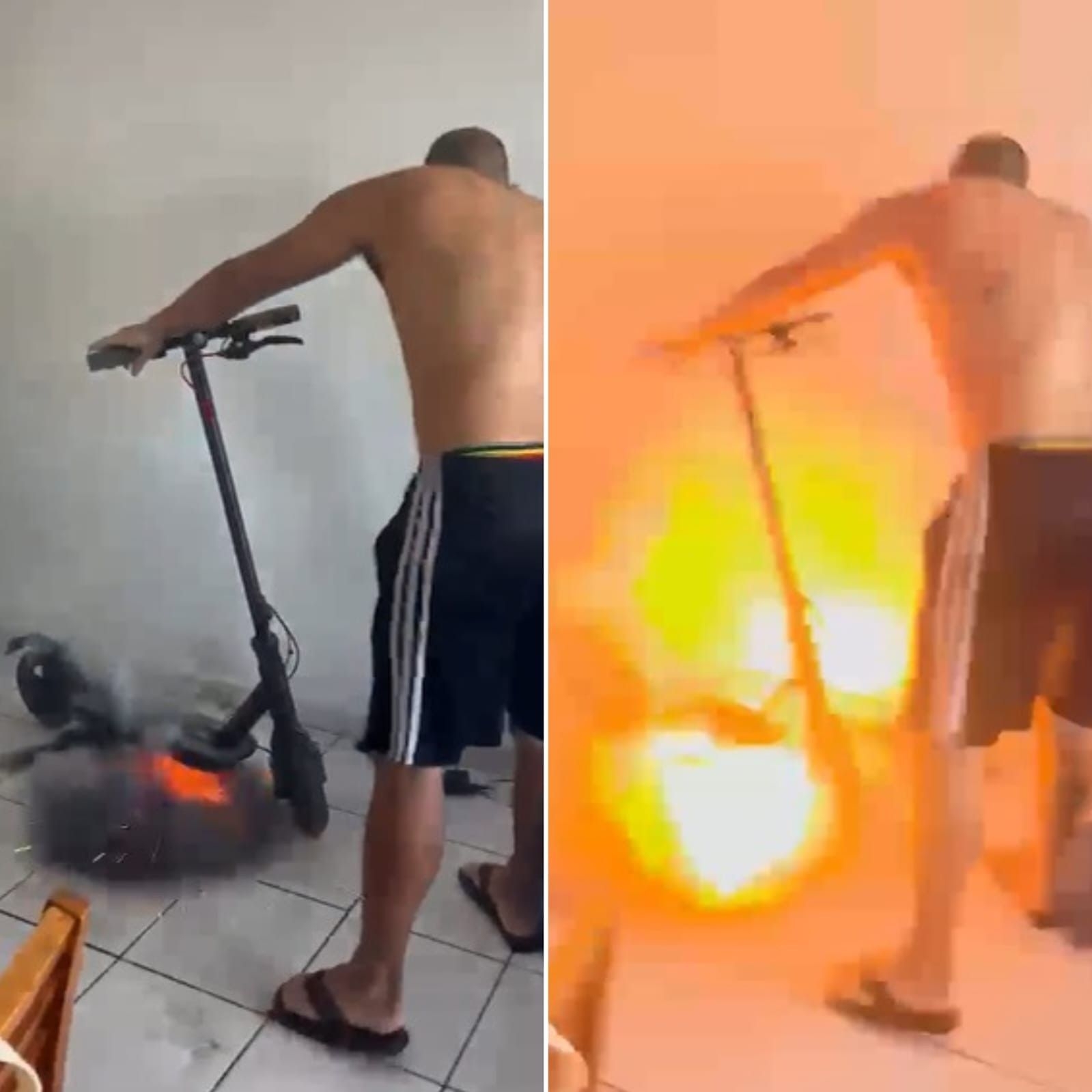 Explosão de patinete elétrico em apartamento em Maceió